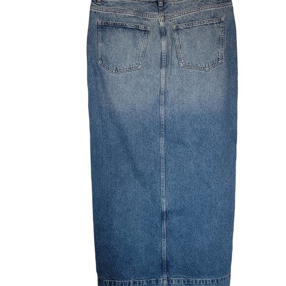 DL 1961 Asra Long Jran Skirt Blue Size 28 with front Slit - Picture 3 of 12